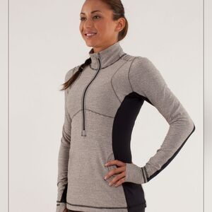 Lululemon Star Runner 1/2 Zip Pullover Striped Athletic Top Size Dot 10